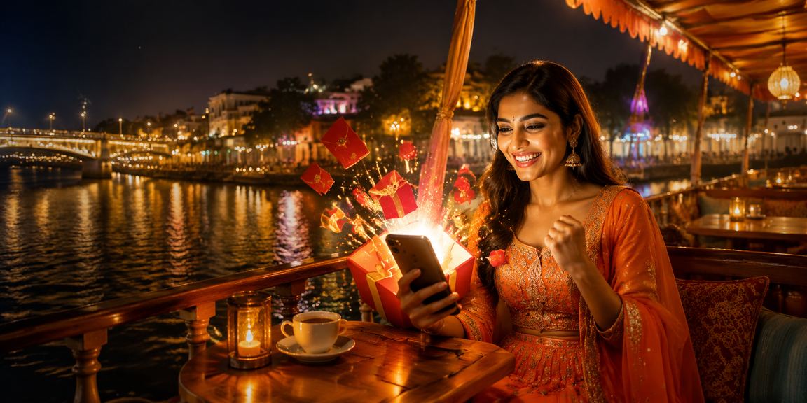 Player placing cards for Andar Bahar game